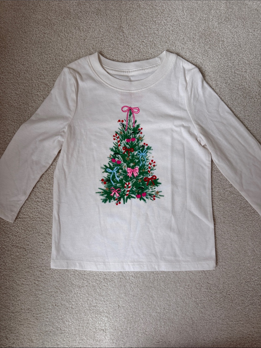Cat & Jack Bow Christmas Tree Graphic Long Sleeve